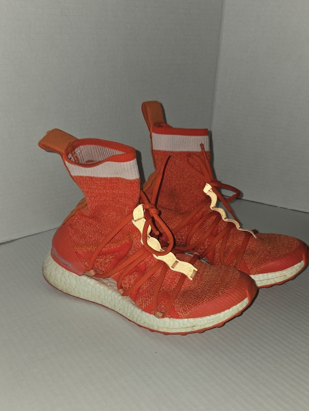 Orange Knit High-Top Adidas Stella McCartney Sneakers